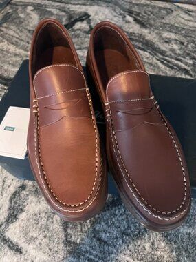 PARABOOT REIMS Penny Loafers Men's 10 heavy duty classic French Leather artisan